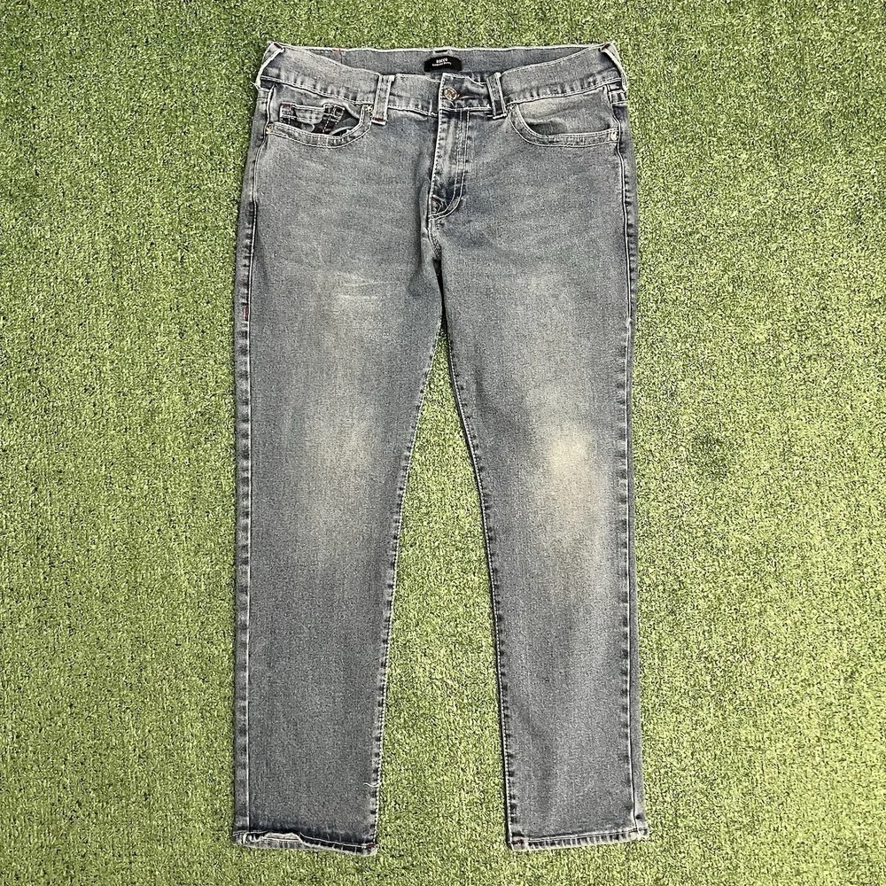 True Religion Rocco Jeans Mens 36x30 Blue Relaxed Skinny Denim Stretch